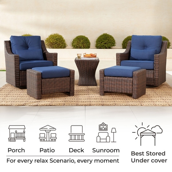 Murphy Outdoor Wicker Patio Furniture Swivel Glider Chair