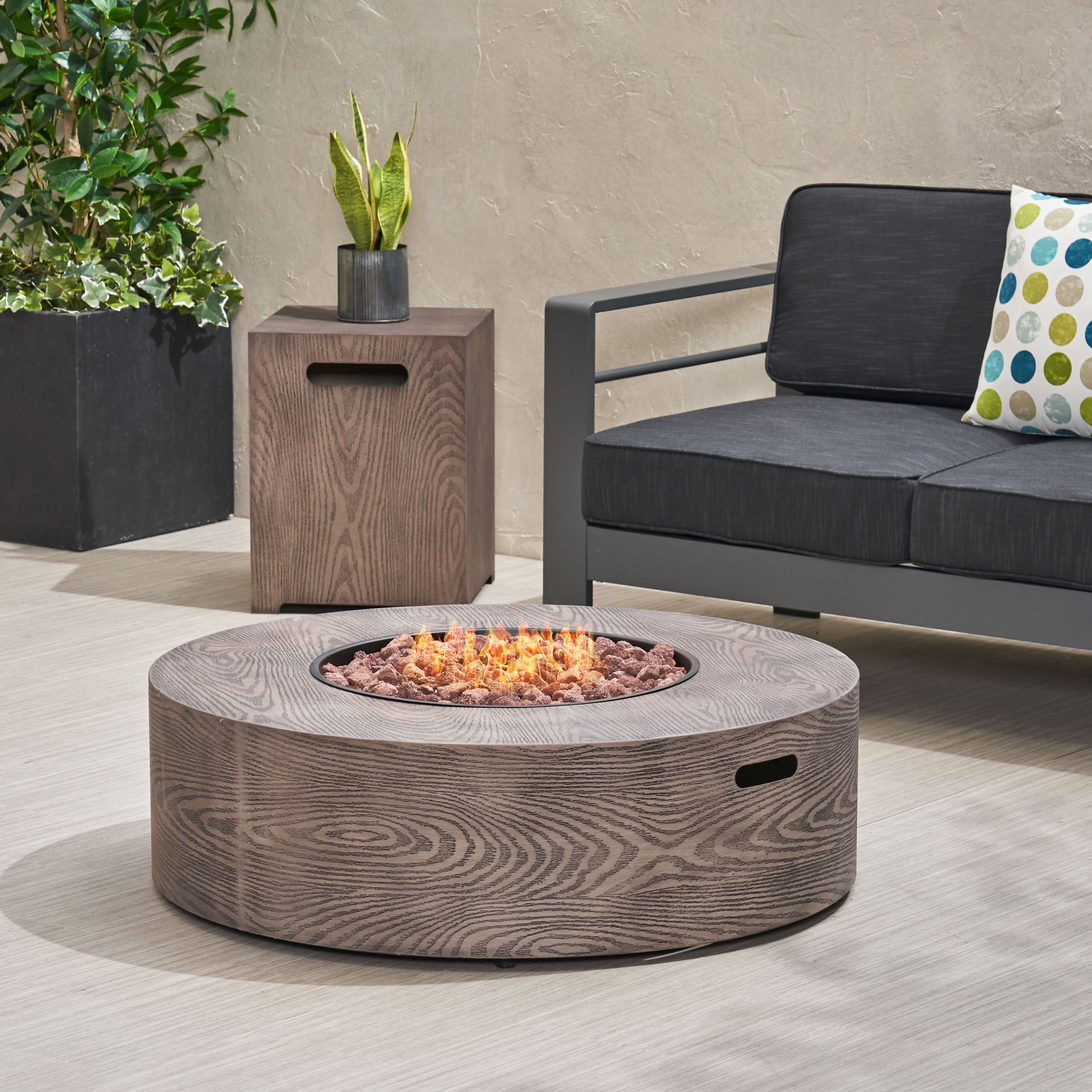 Bremen Outdoor 50,000 BTU Round Fire Pit with Tank Holder