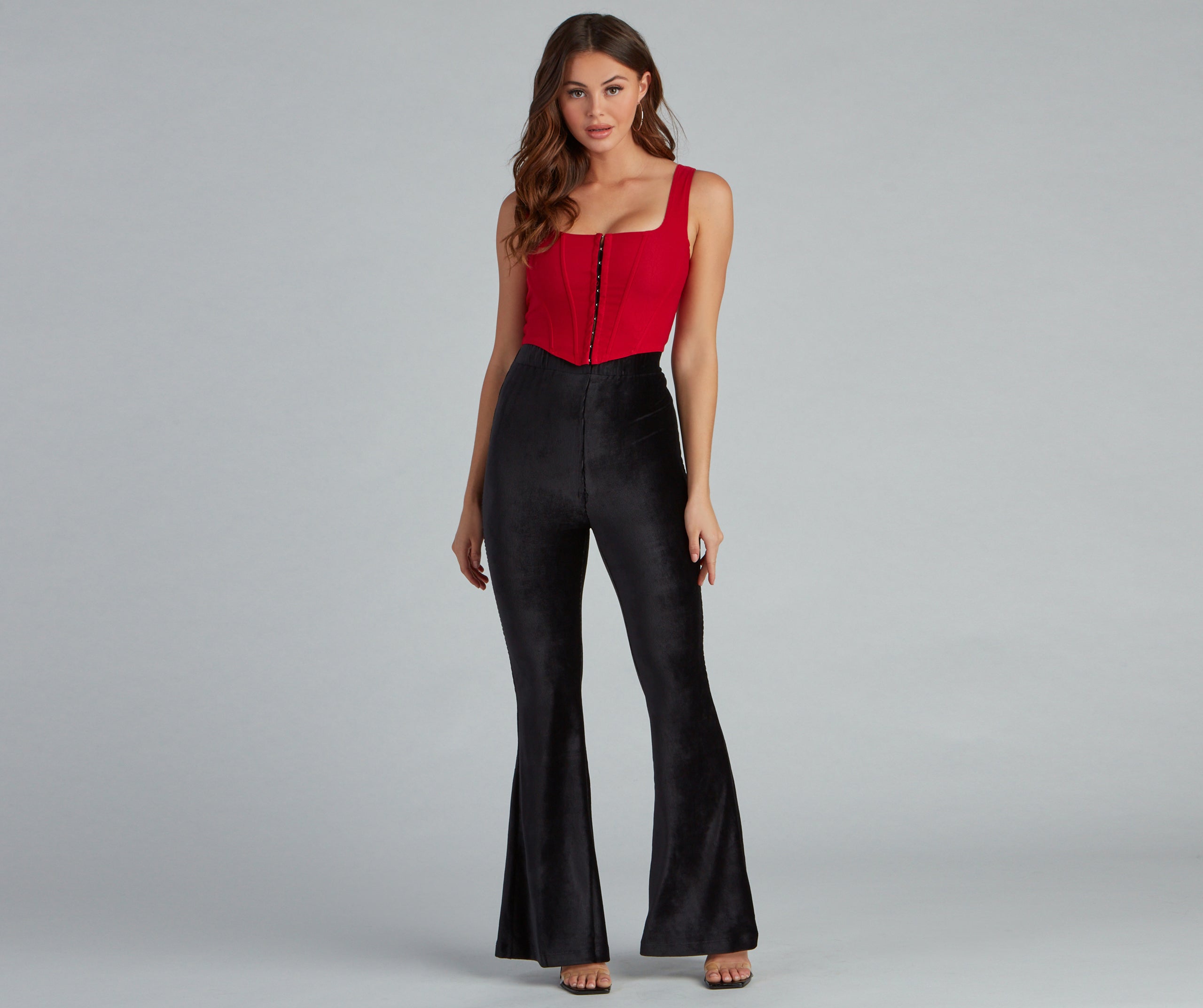 Trendy Luxe Velvet Flare Pants