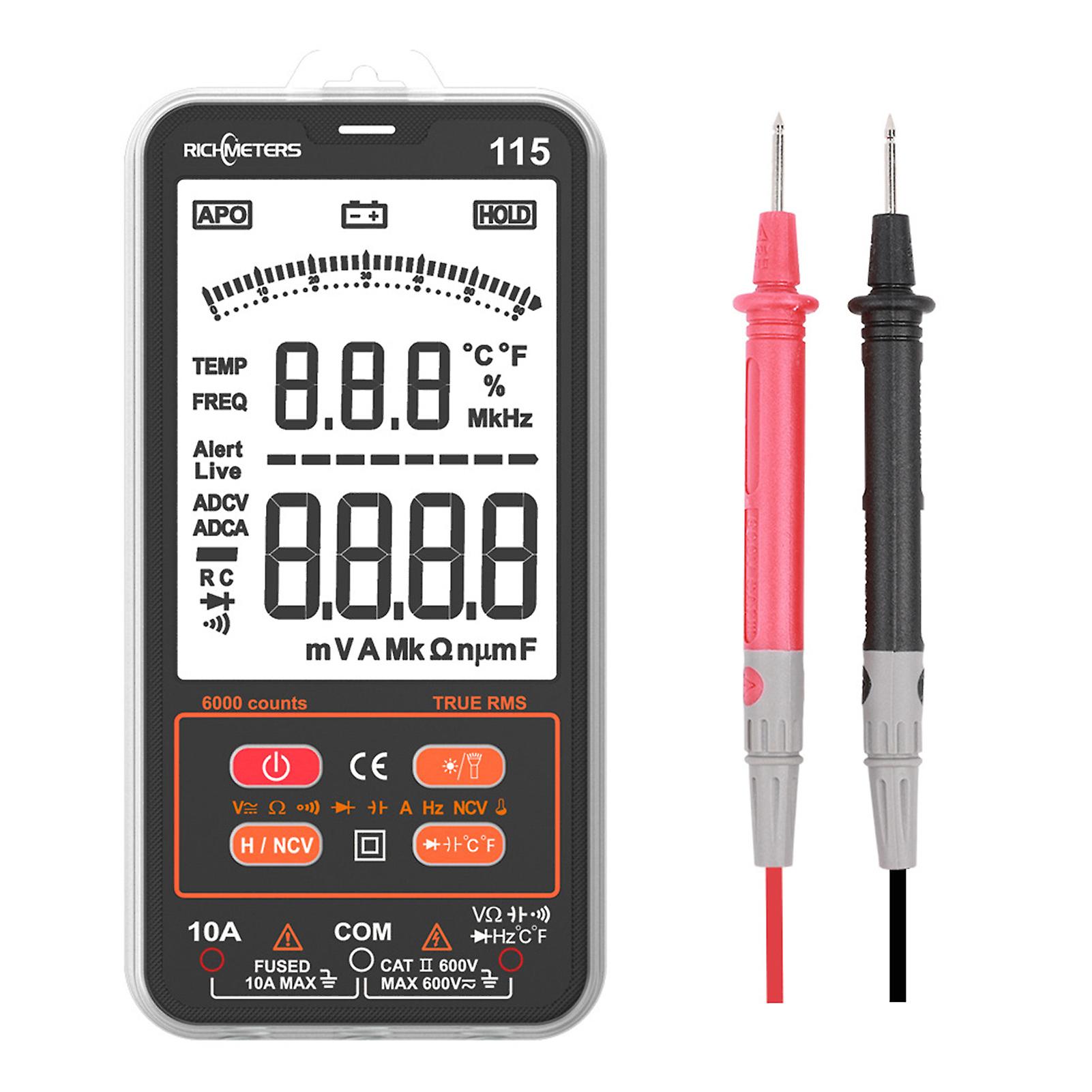 Rm115 Digital Multimeter 6000 Counts True Rms A C/dc Voltage /capacitance/resistance/diode Voltmeter Measuring Meter Multimeter