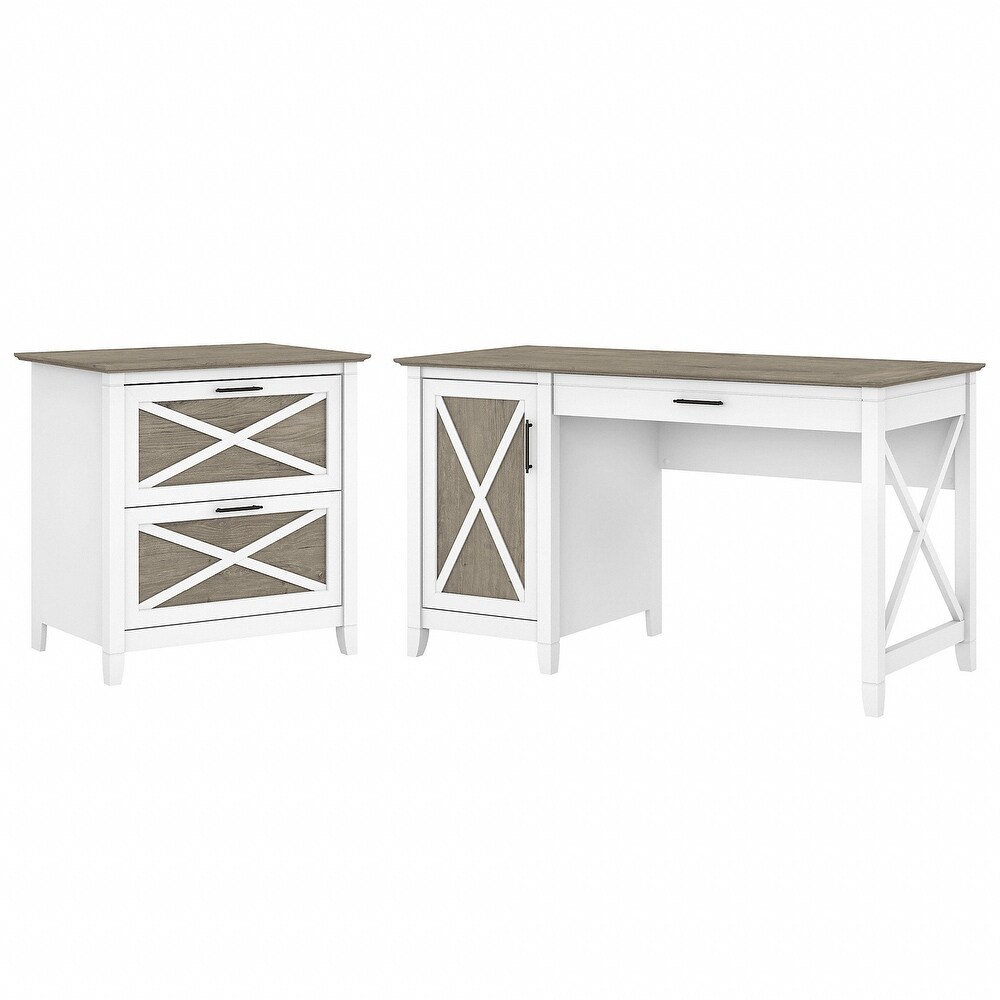 Key West 54W Computer Desk with Storage and Cabinet by Bush Furniture