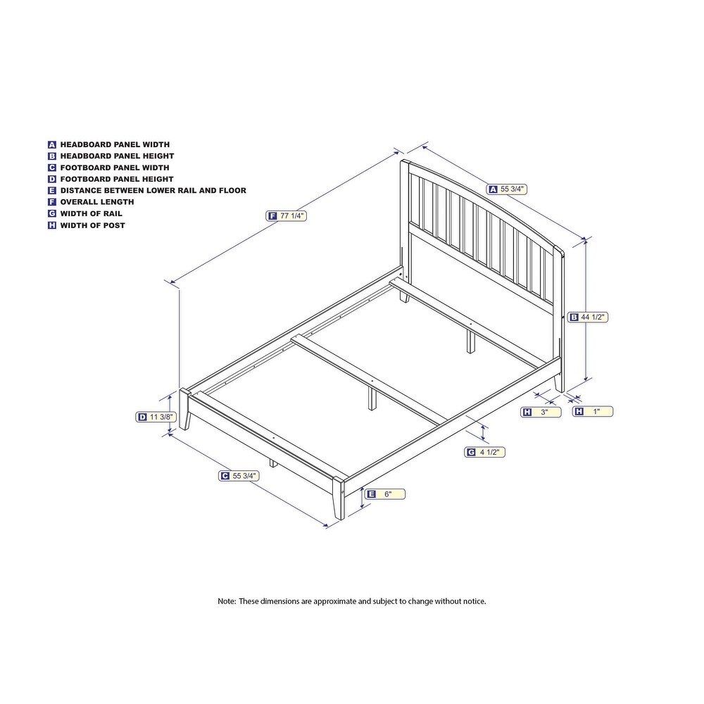 Richmond Full Platform Bed in Grey