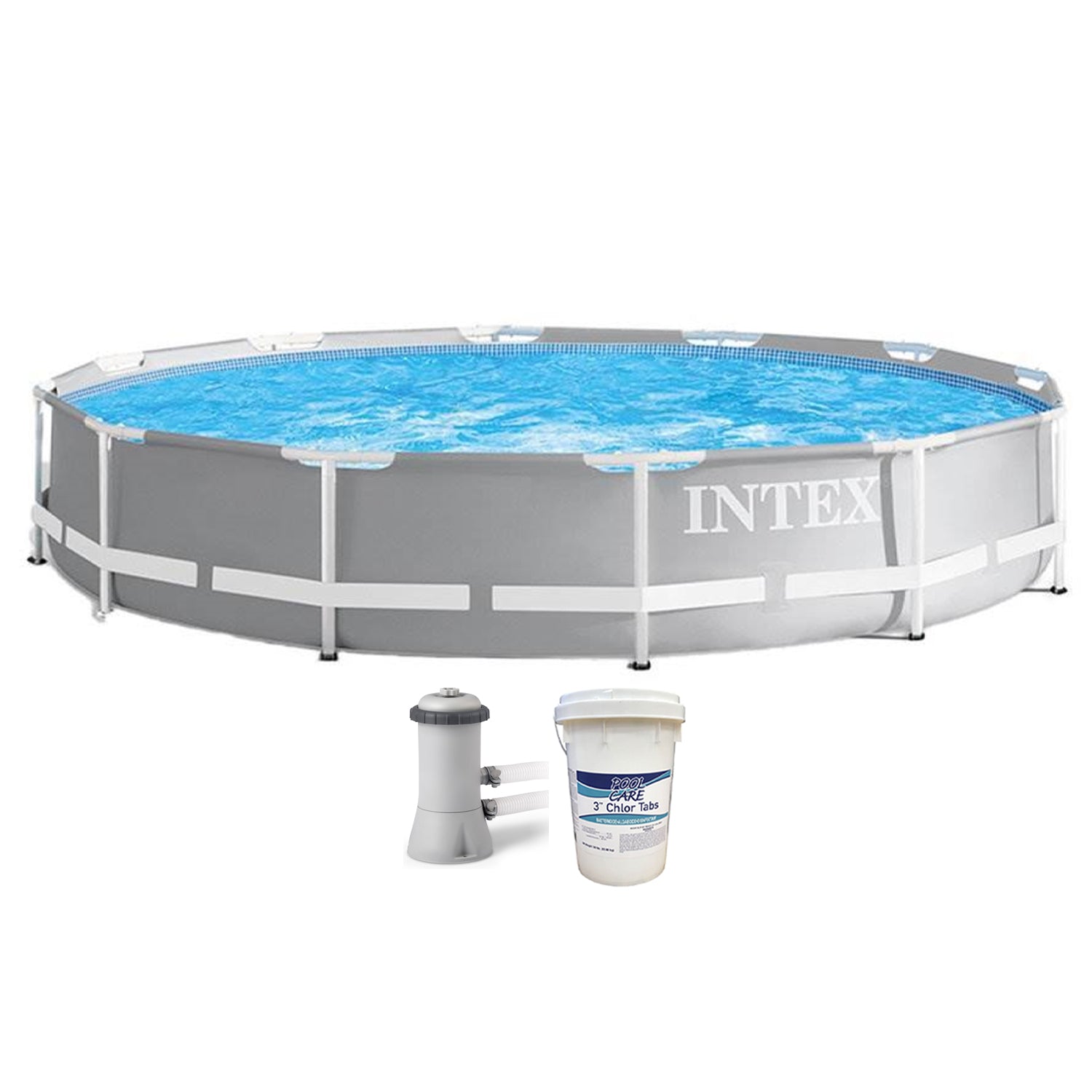 Intex 26711EH 12' x 30" FrameSwimming Pool w/ Pump & Chlorine Tabs. 50 Lbs