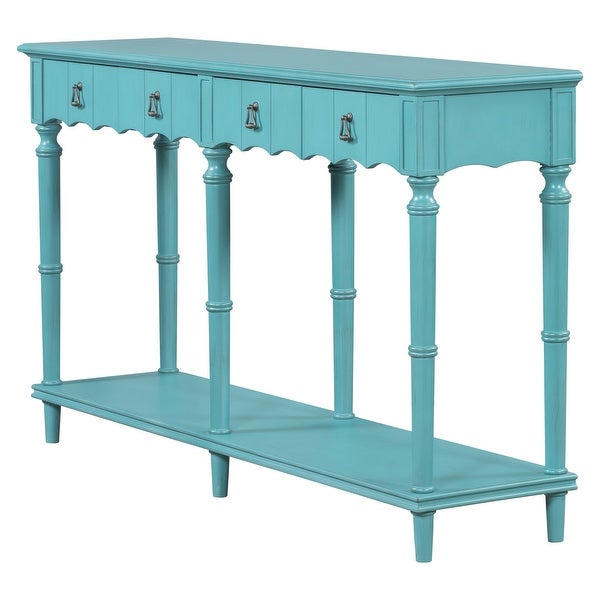 Console Table for Living Room with 4 Storage Drawers and 1 Shelf