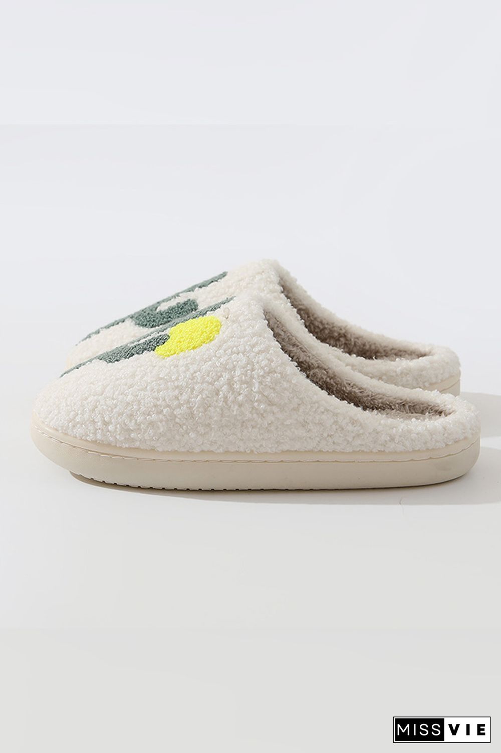 Cactus Knit Fluffy Slippers