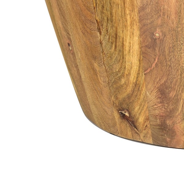 Solid Mango Wood Round Drum End Table18