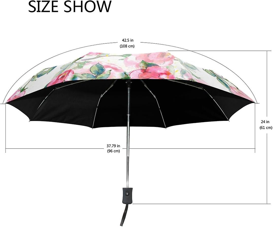 Foldable Doodle Lips Flirty Girl Anti Uv Umbrella Parasol Auto Open/close