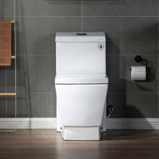 WOODBRIDGE Modern 1-Piece 1.01.6 GPF High Efficiency Dual Flush Square All-in One Toilet with Soft Closed Seat Included in White HB0920HT0020