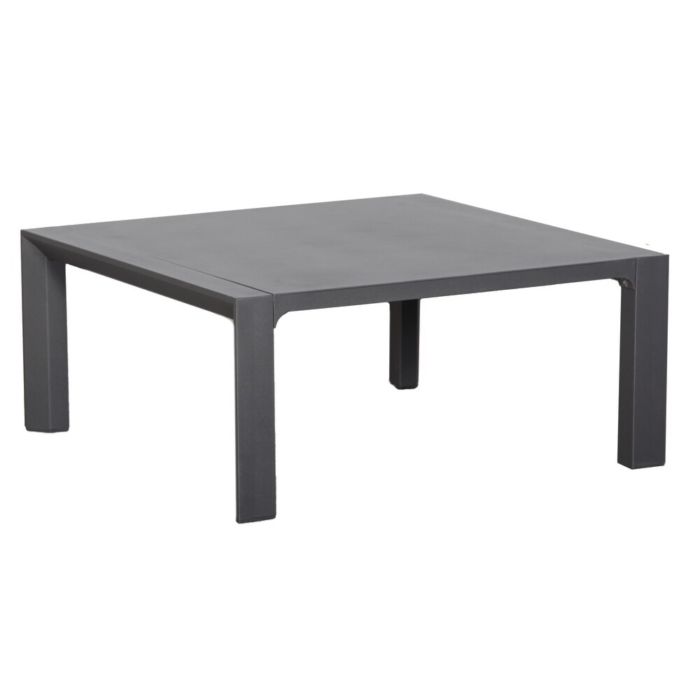 Cabo Outdoor Patio Furniture Durable Aluminium Frame Coffee Table Grey Small Bench