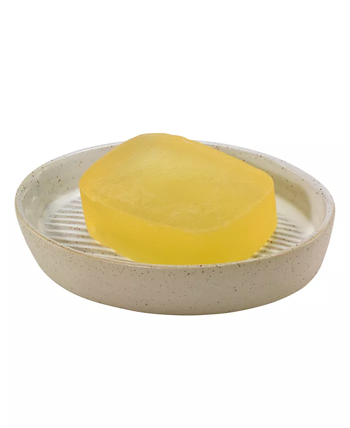 Avanti Drift Lines Textured Ribbed Ceramic Soap Dish