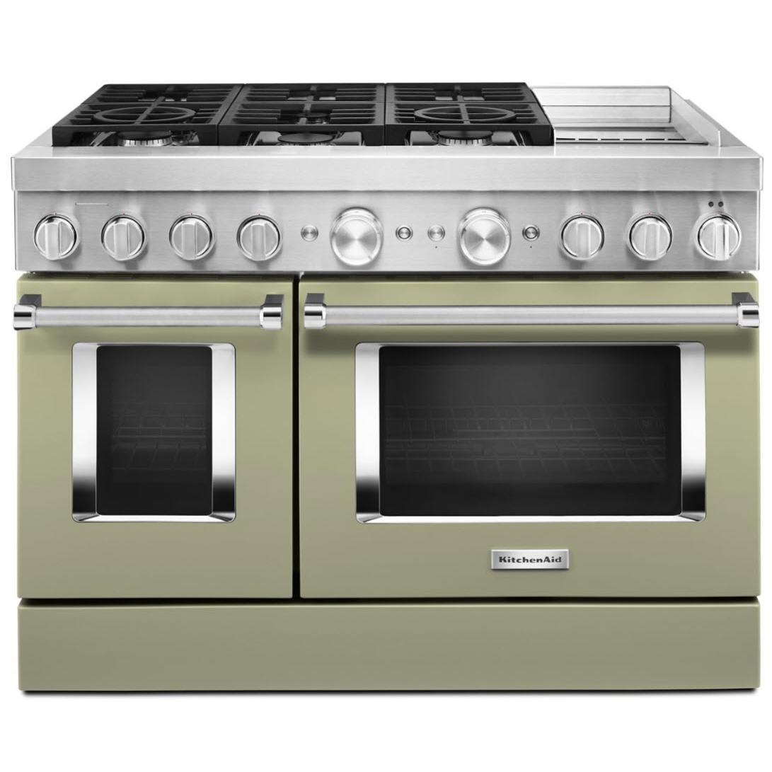 KitchenAid 48-inch Freestanding Dual Fuel Range with Even-Heat? True Convection KFDC558JAV