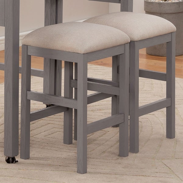 Furniture of America Delware Light Grey Padded Counter Stool， Set of 2