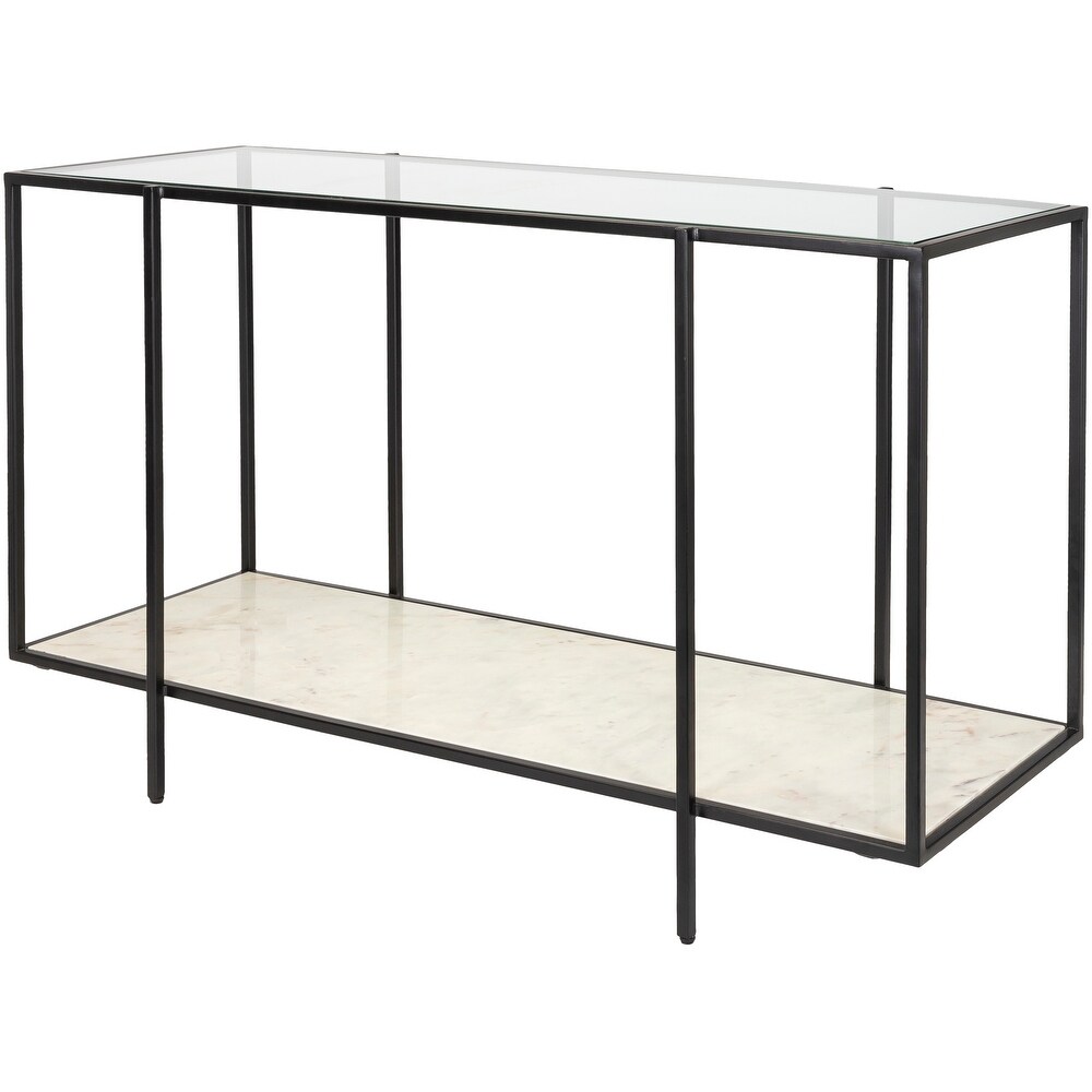 Alecsis Glass Two Tier 30 inch Console Table