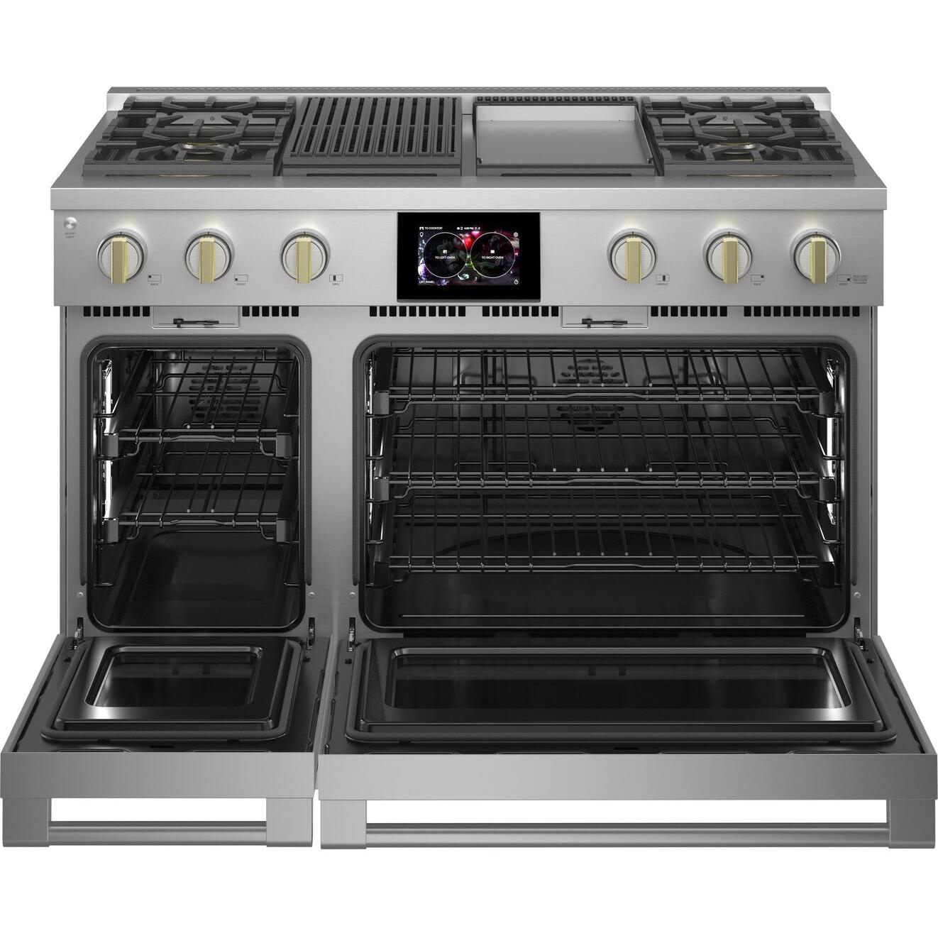 Monogram 48-inch Freestanding Dual-Fuel Range with True European Convection Technology ZDP484NGTSS