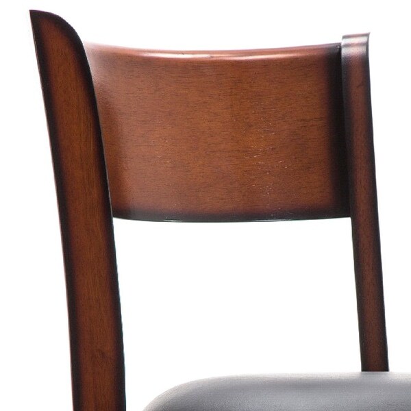 Pal 29 Inch Swivel Bar Stool， Solid Wood， Bonded Leather， Walnut Brown - 19.5 L x 18 W x 43.5 H