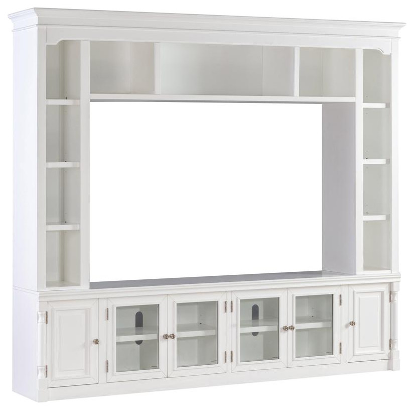 Virginia White Entertainment Center for TVs up to 75   Contemporary   Entertainment Centers And Tv Stands   by BisonOffice  Houzz