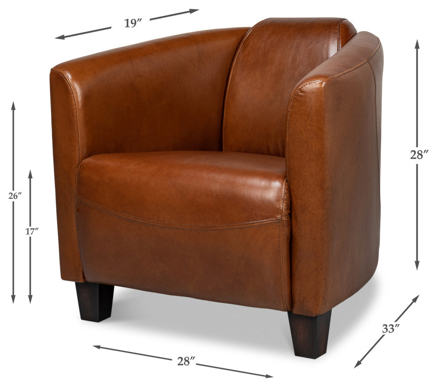 Mandy Arm Chair Retro Style Leather Club Chair   Eclectic   Armchairs And Accent Chairs   by Sideboards and Things  Houzz