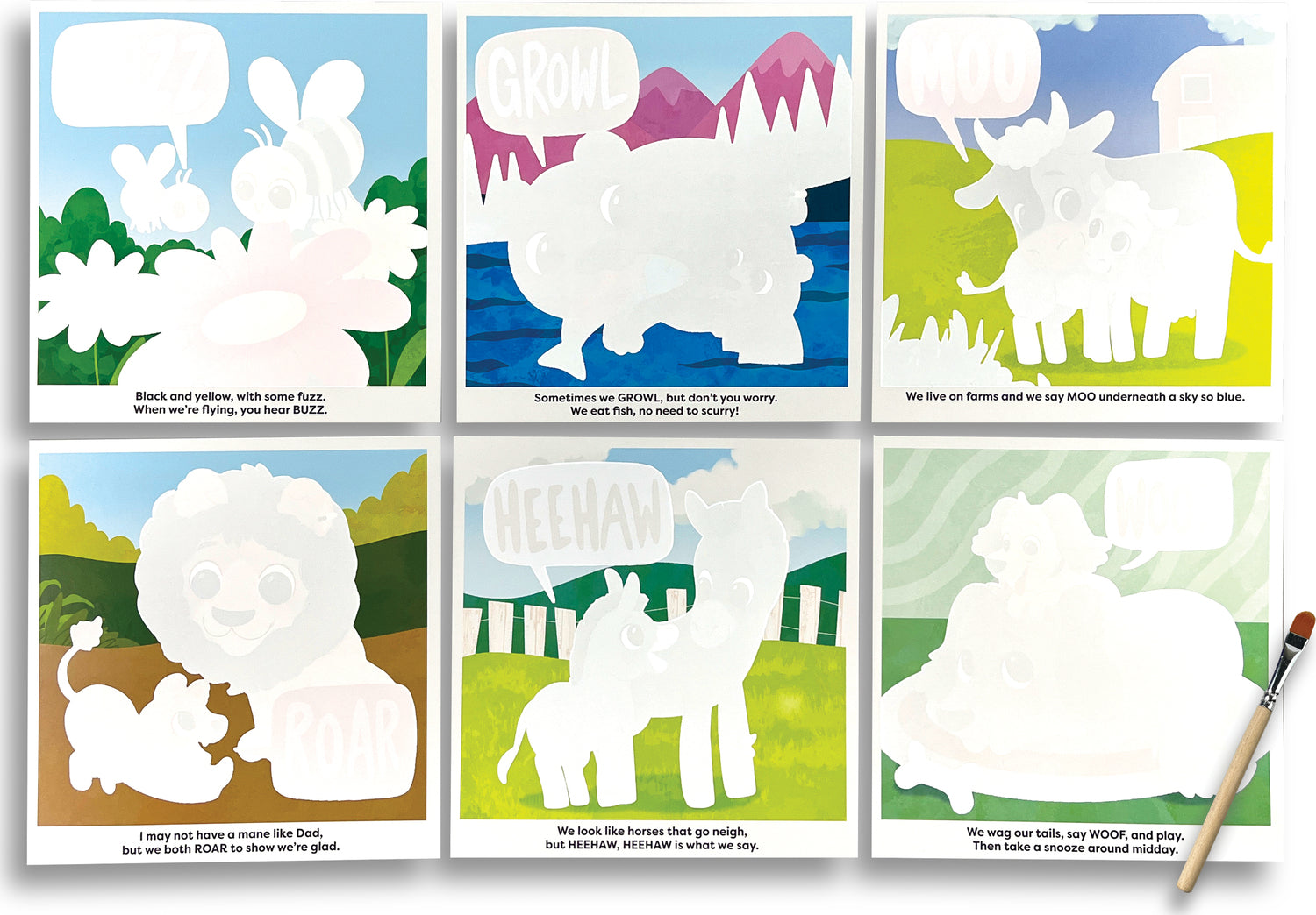 water amaze water reveal boards - baby animals