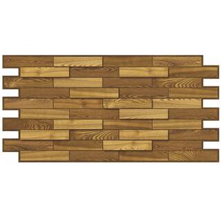 Dundee Deco 3D Falkirk Retro III 39 in. x 19 in. Brown Faux Wood PVC Decorative Wall Paneling (10-Pack) GRHDPG7119-10