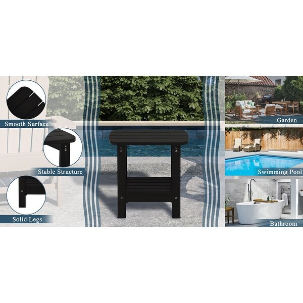 Clihome HIPS Outdoor Double Floor Resin Side Table