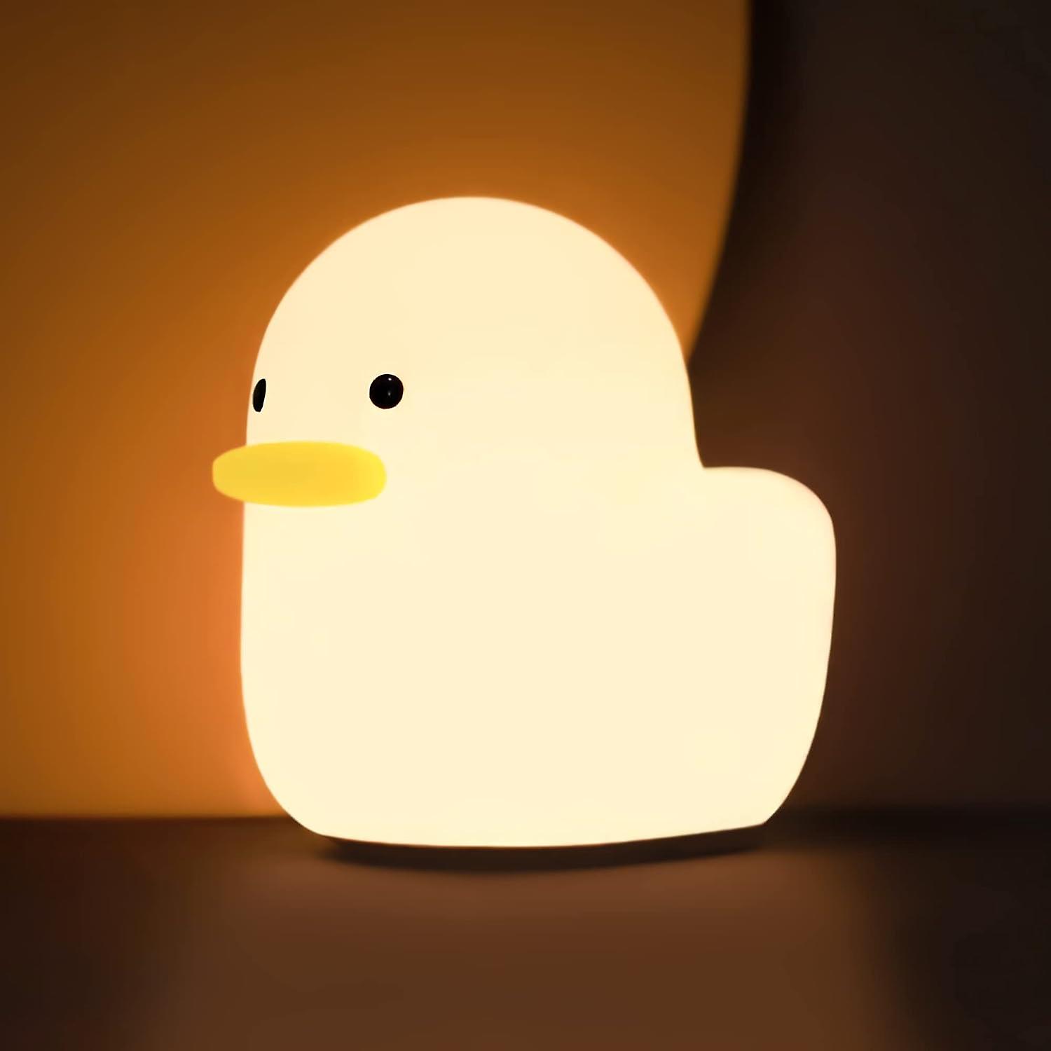 Cute Duck Animal Silicone Nursery Night Light Rechargeable Table Lamp Bedside Lamp With Touch Sensor For Baby Girls Women Bedrooms， Living Room