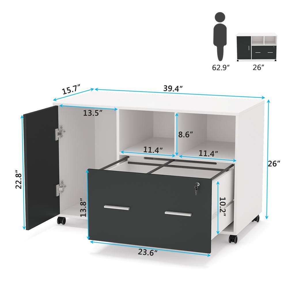 TRIBESIGNS WAY TO ORIGIN Catherine White Engineered Wood File Cabinet with Lock and Drawer HD-C0312