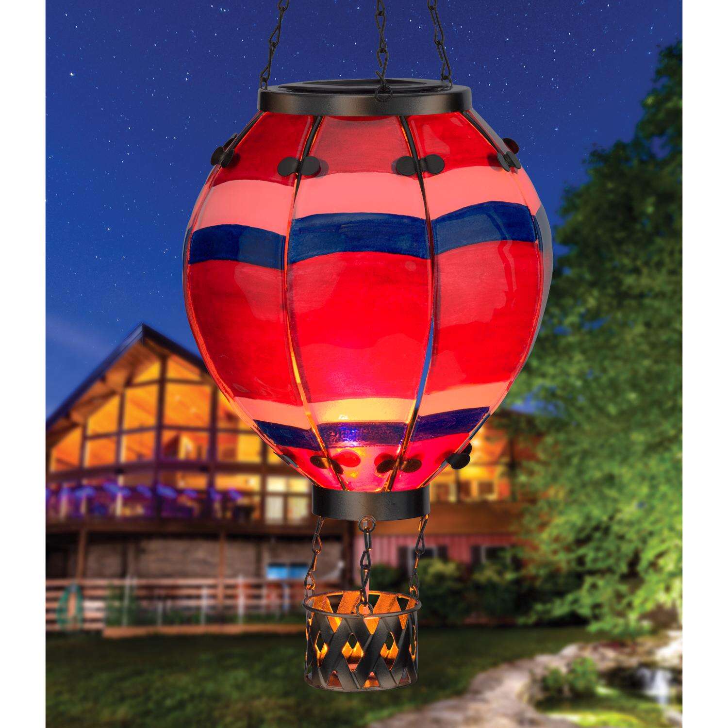 Regal Art and Gift Multicolored Glass/Metal 23.5 in. H Hot Air Balloon Lantern