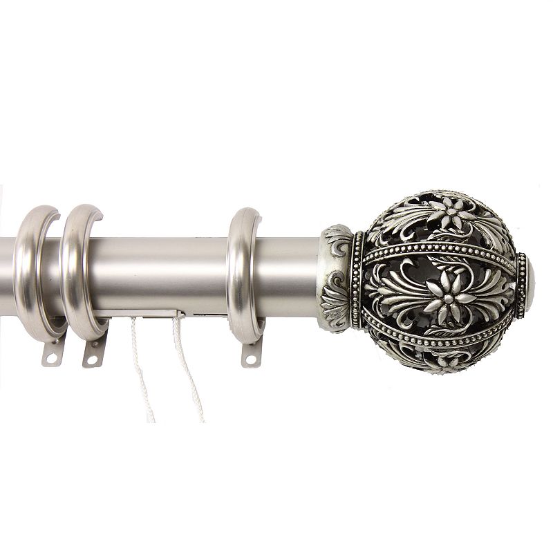 Rod Desyne Lacey Traverse Adjustable Curtain Rod and Rings