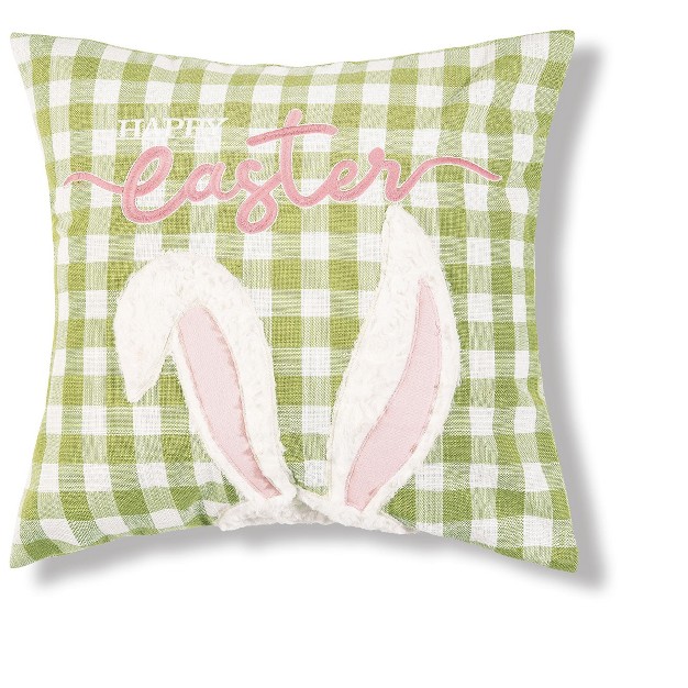 X 18 quot Easter Bunny Ears Spring Embroidered Throw Pillow