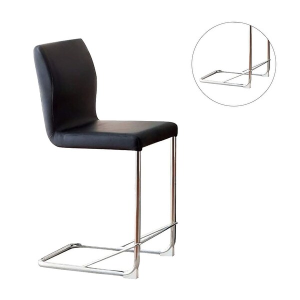 Set of 2 Dining Chairs in Black and Chrome Finish