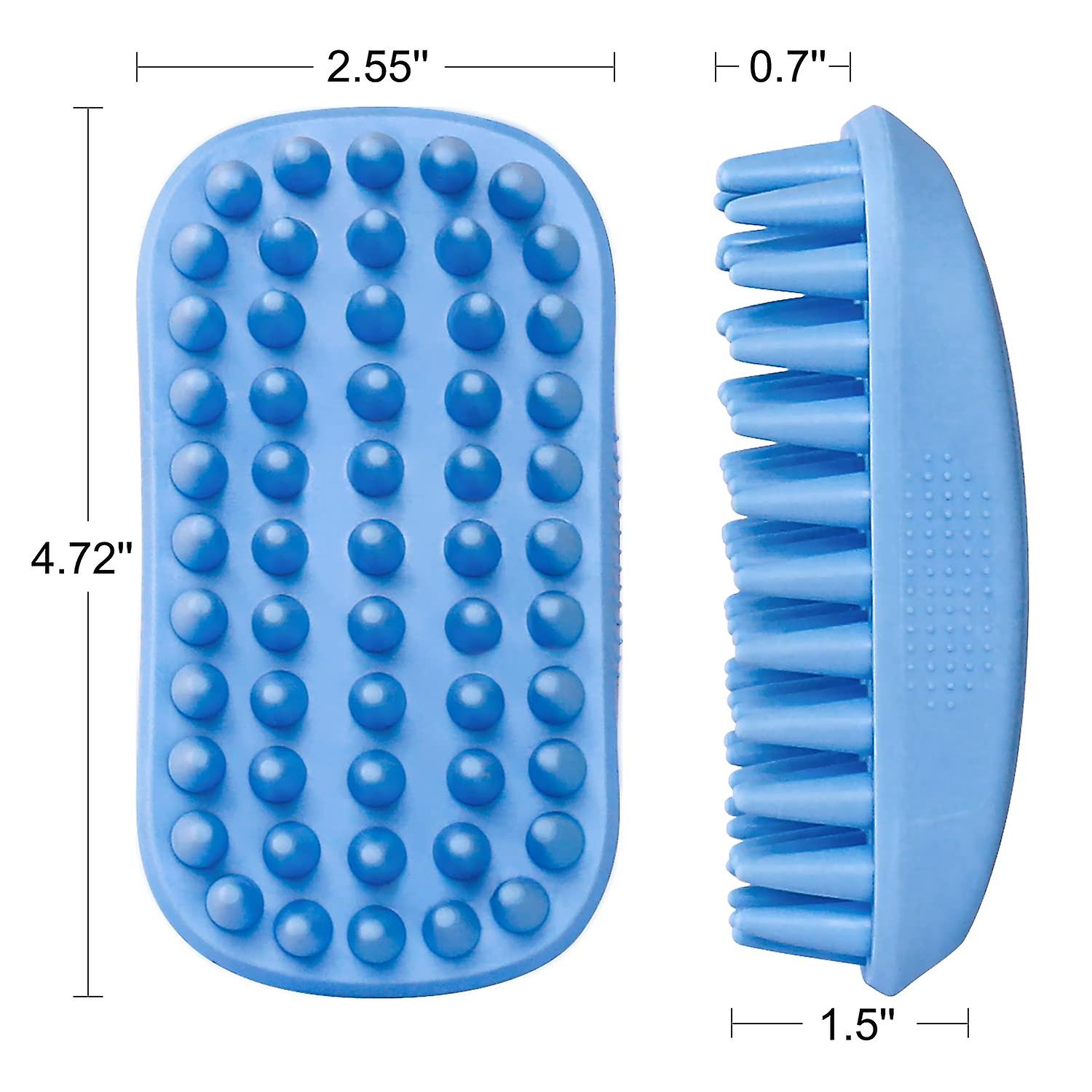 Dog Bath Brush，rubber Dog Shampoo Grooming Brush， Silicone Dog Shower Wash Curry Brush， Pet Scrubber For Short Long Haired Dogs Cats Massage Comb， Sof