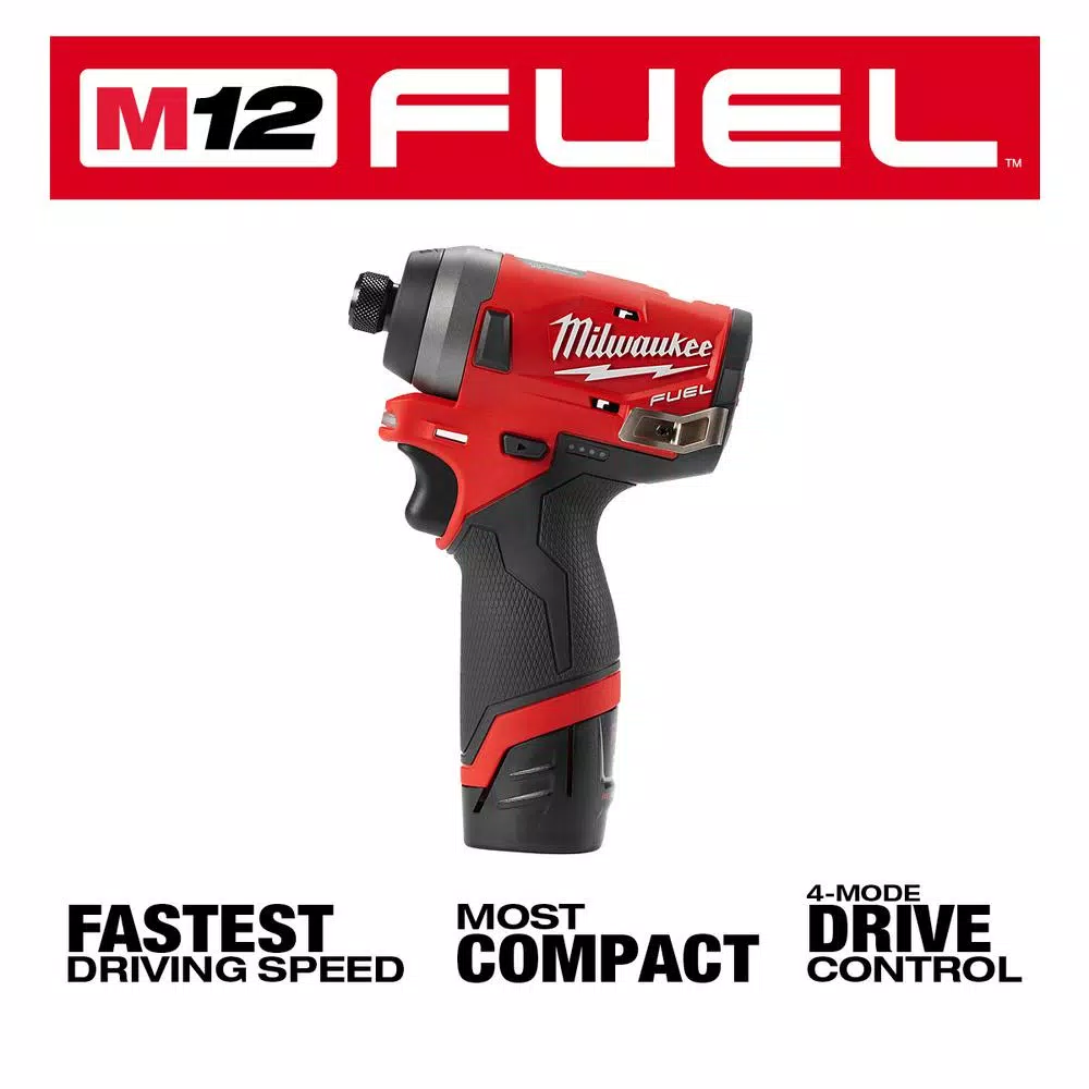 Milwaukee M12 FUEL 12-Volt Li-Ion Brushless Cordless Hammer Drill/Impact Driver Combo Kit with 3/8 in. Ratchet and Inflator (2-Tool) and#8211; XDC Depot