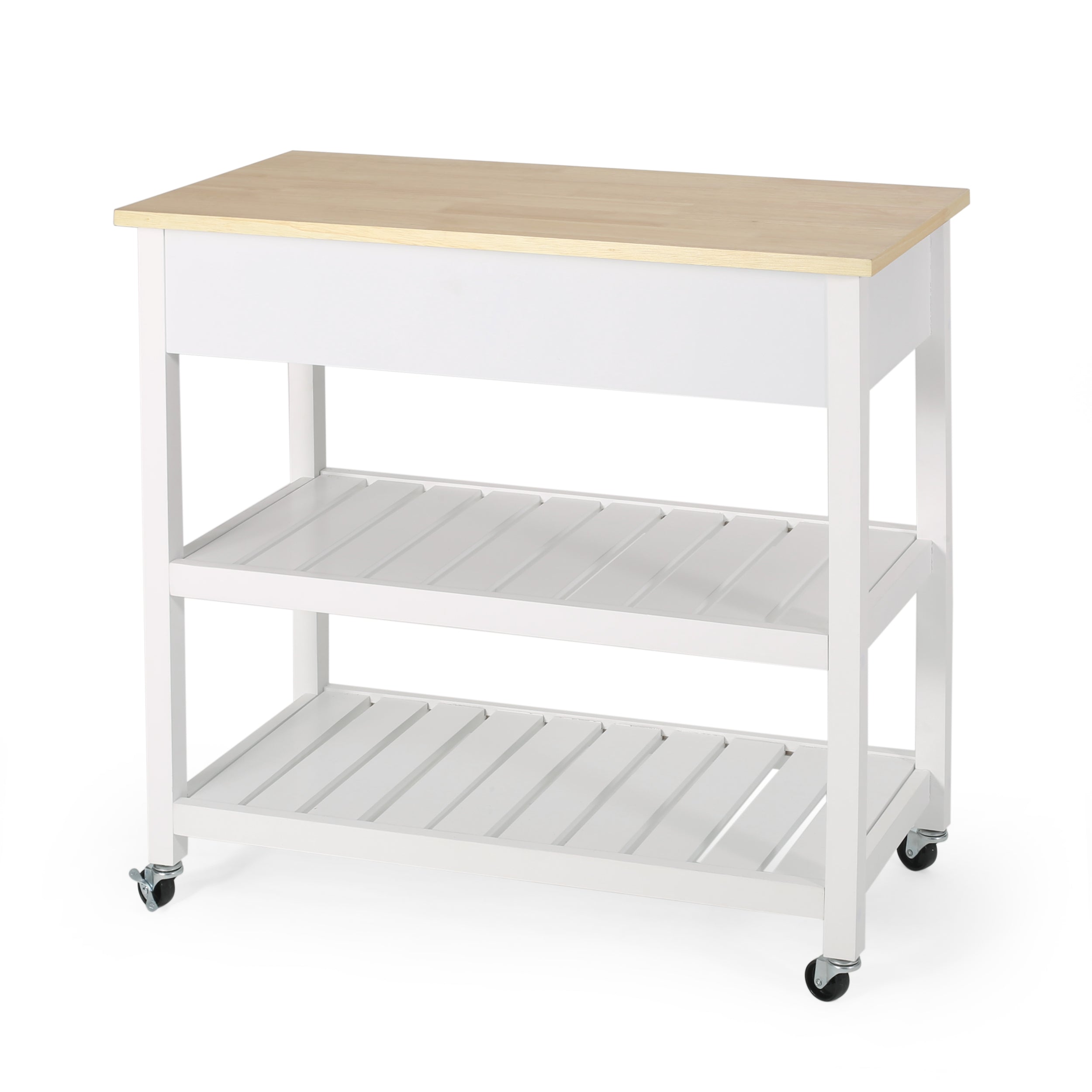 Enon Contemporary Kitchen Cart with Wheels