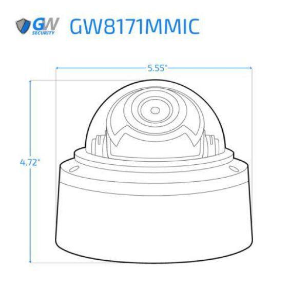 GW Security 8-Channel 8MP 2TB NVR Security Camera System with 6 Wired Dome Motorized Zoom Camera Color Night Vision Microphone GW8171MMIC6-2T