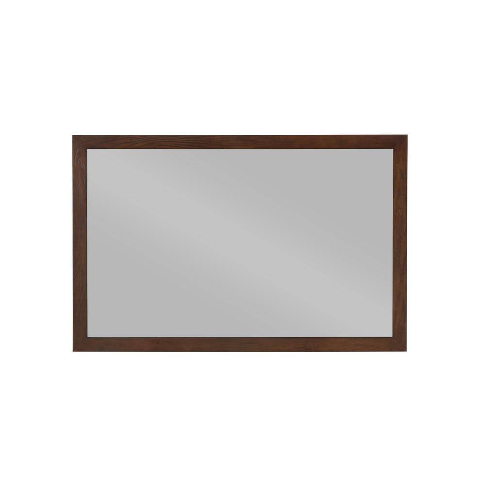 Home Decorators Collection Alster 46 in. W x 30 in. H Large Rectangular Single Wood Framed Wall Bathroom Vanity Mirror in Brown Oak TJ-0401M3046BR