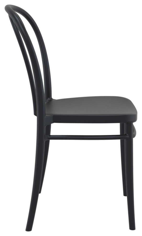 Victor Resin Outdoor Chair Black  Set of 2   Midcentury   Outdoor Lounge Chairs   by Virventures  Houzz