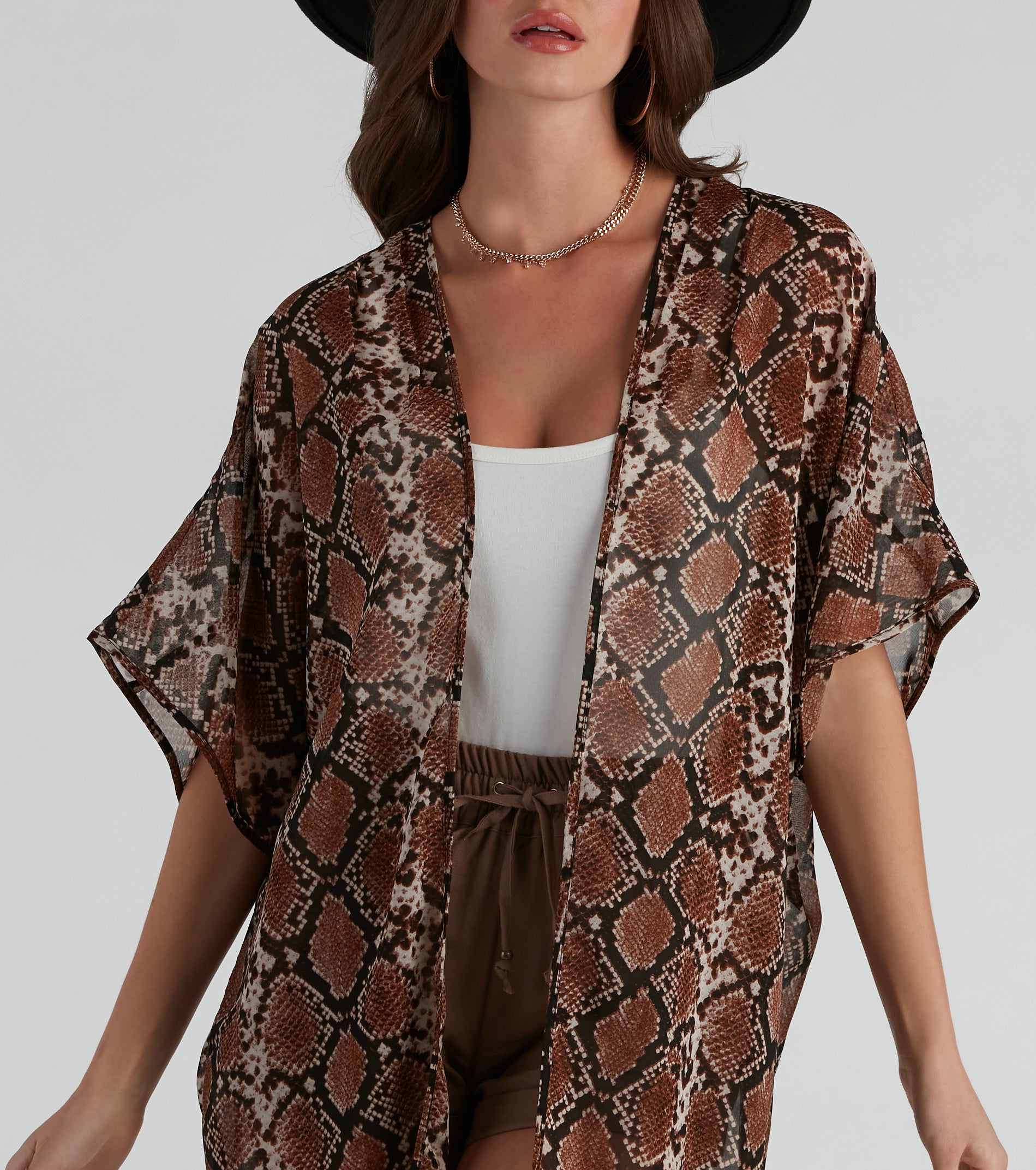 Can't Be Tamed Snake Print Kimono