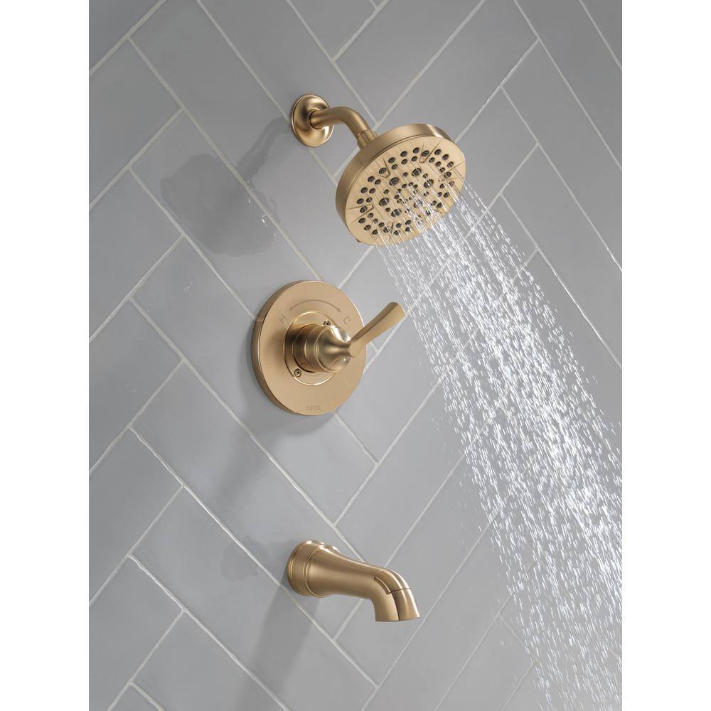 Delta Faryn Single-Handle 5-Spray Tub and Shower Faucet in Champagne Bronze (Valve Included) 144822-CZ