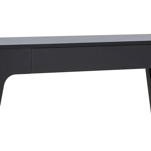 Lue 47 Inch Wood Console Sofa Table， 1 Drawer， Bottom Shelf， Black