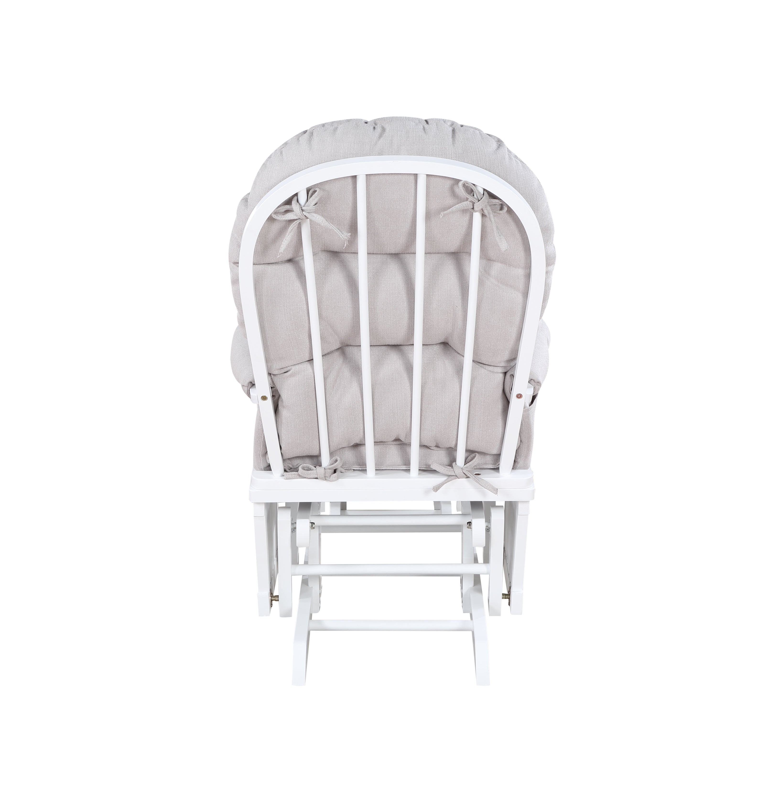 Suite Bebe Monti Storage Glider and Ottoman, White Finish with Woven Gray Cushions