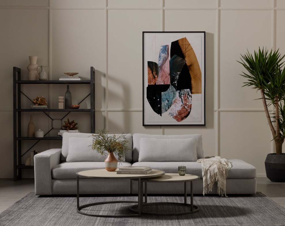 Hollywood Modern Shagreen Nesting Coffee Tables Brushed Gunmetal   Transitional   Coffee Table Sets   by Four Hands  Houzz