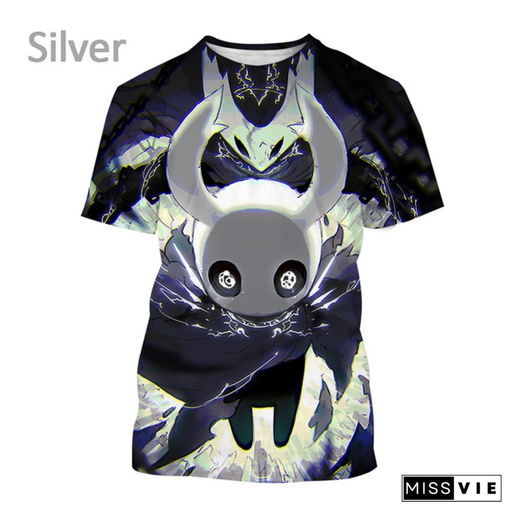 New Hollow Knight Cool Printed Short-sleeved T Shirt Men's Fashion Game T Shirt Casual Harajuku Streetwear Top