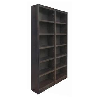 Concepts In Wood 84 in. Espresso Wood 12-shelf Standard Bookcase with Adjustable Shelves MI4884-E