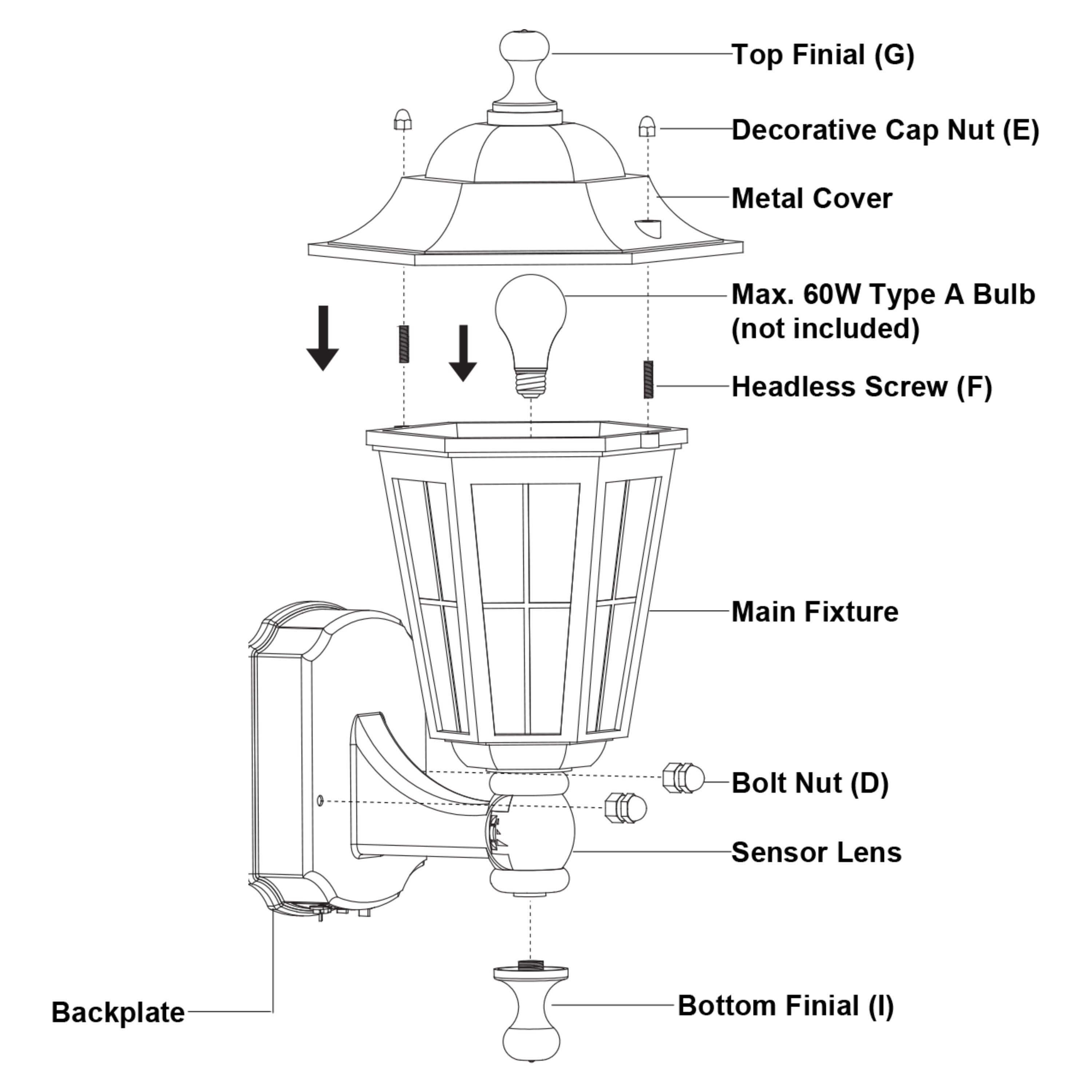 York Textured Pewter Motion Sensor Dusk to Dawn Traditional Outdoor Wall Light with Clear Glass