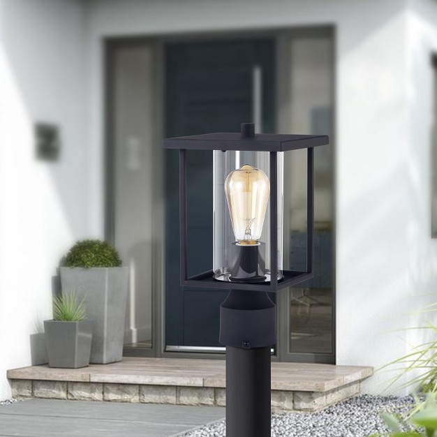 C Cattleya 1 light 7 In Black Outdoor Post Light With Clear Glass