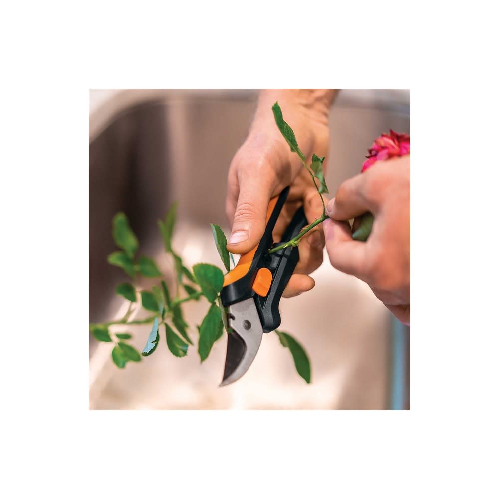 Fiskars Steel Blade Floral Bypass Pruner with Softgrip Handle