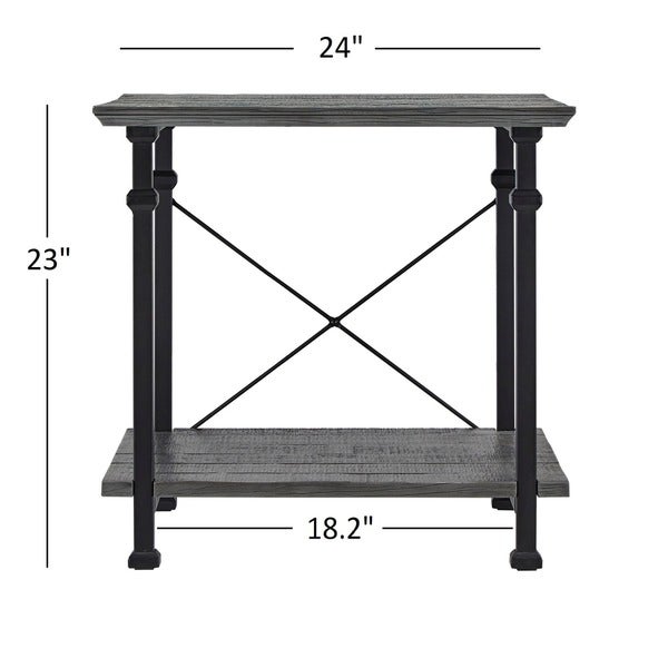 Myra Vintage Industrial Modern Rustic End Table by iNSPIRE Q Classic