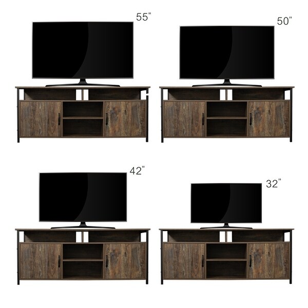 TV Stand ，Modern Wood Universal Media Console with Metal Legs