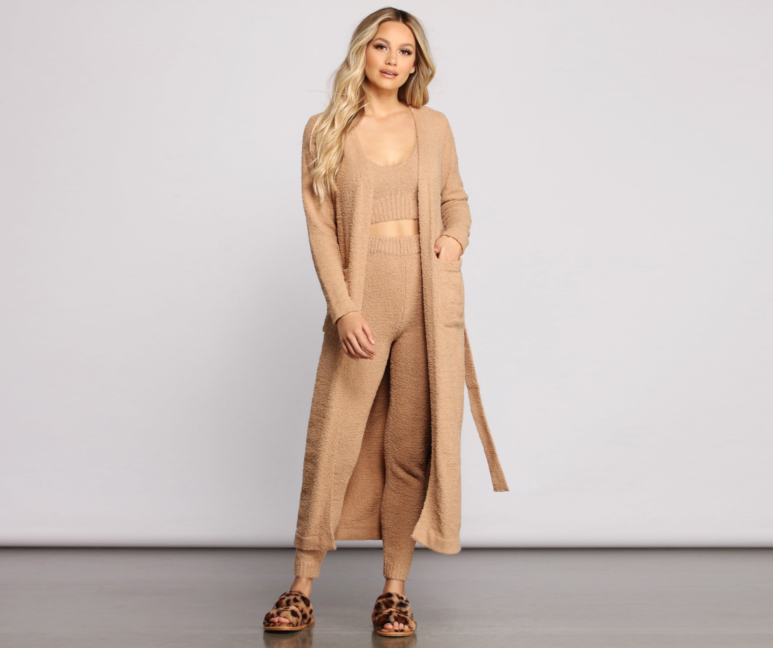 Cozy and Snug Chenille Long Belted Robe