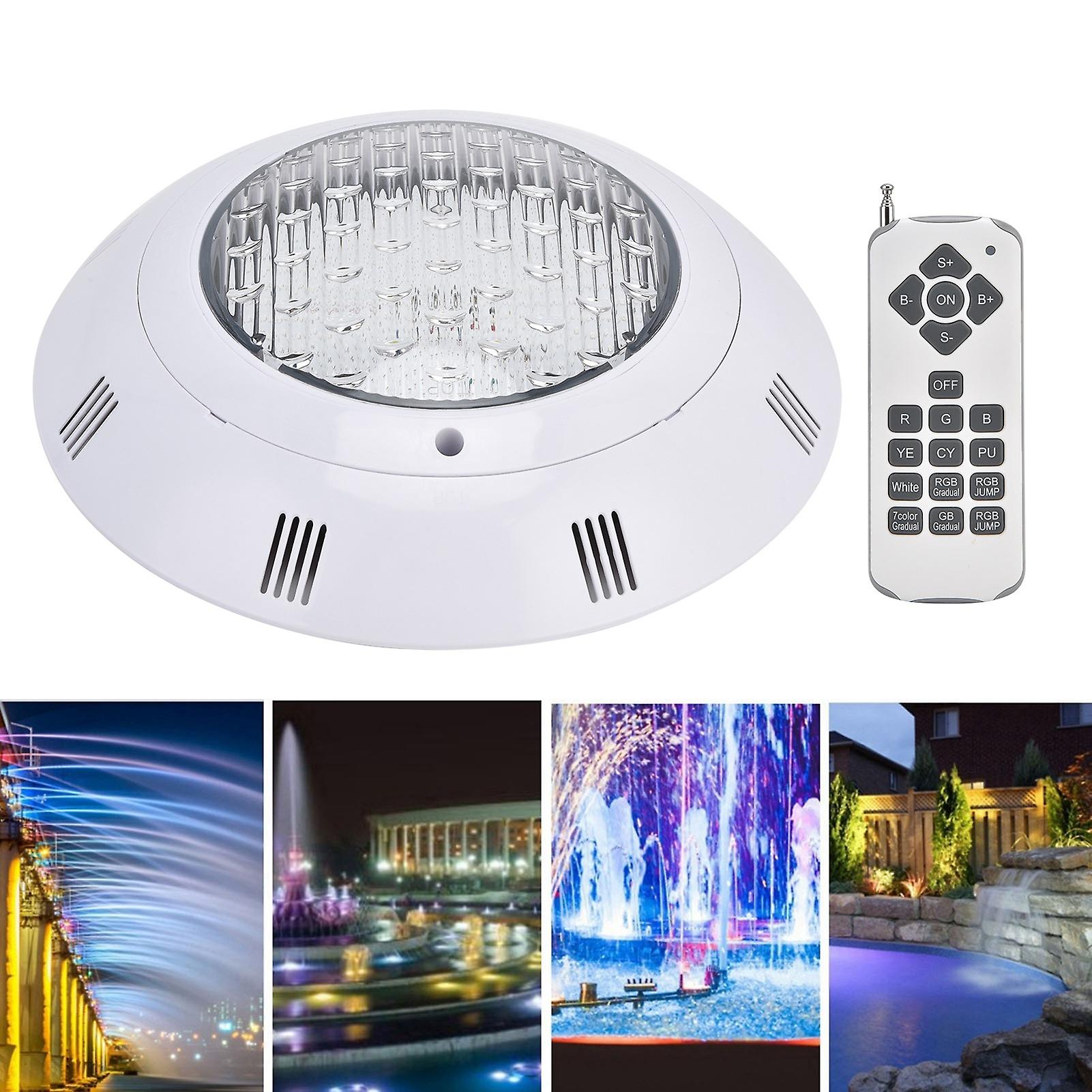 Waterproof Led Swimming Pool Light With Rgb 18 Key Remote Control - Underwater Light For Hotel Swimming Pool， Aquarium， And Pool Lighting[12w]